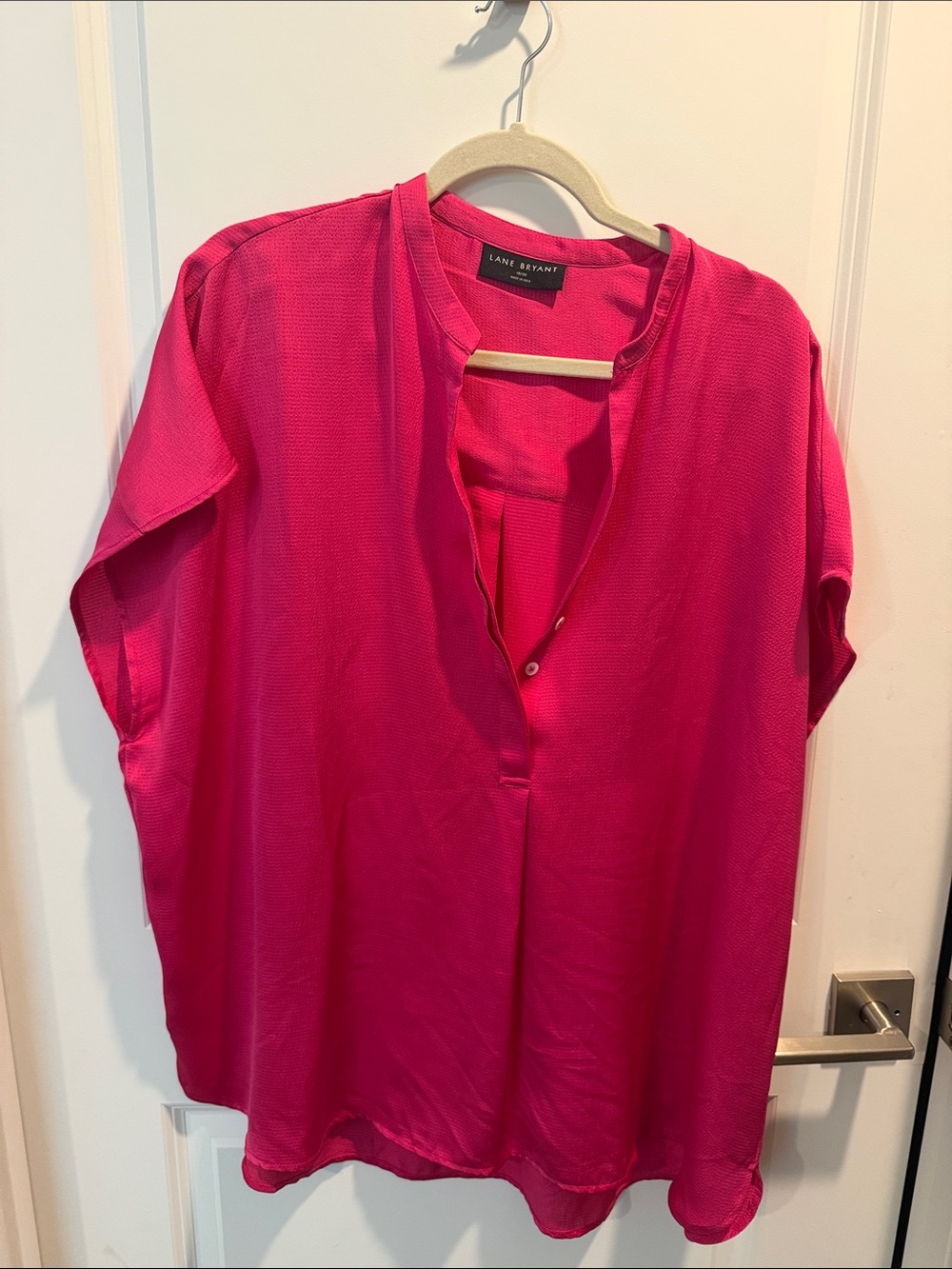 Lane Bryant Hot Pink Split Neck Tunic